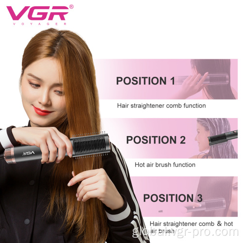 Salon Barber Hair Straightener VGR Household Electric Hot Comb Hair Straightener Brush Factory